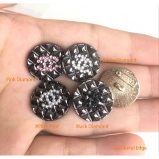 J110-3- Chanel Button Gunmetal Edge Button Jewel CC Buttons - 0.7"(18mm) - J110-4