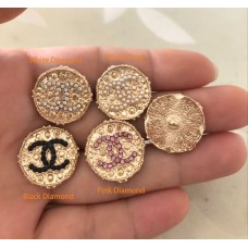J116- Chanel Button Gold Yellow Edge Button Jewel CC Buttons Sewing - 0.87"(22mm) - J116