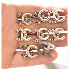J118- Chanel Button Gold Edge Hollow Jewel CC Buttons Sewing Custom - 0.79"(20mm) - J118-1