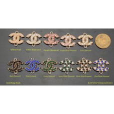 J12-1 - Gold Edge Jewel Ring Buttons - 0.63"x0.87"(16mmx22mm) - J12-1