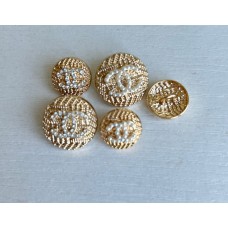 J128-  Gold Edge Button Jewel CC Buttons Sewing Custom - 0.59"/0.79"(15/20mm) - J128