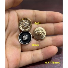 J131 -  Button Gold Edge  Jewel CC Buttons Sewing Custom - 0.7"(18mm) - J131