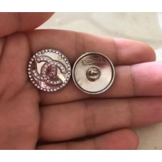 J133 - Silver Edge Button   Jewel CC Buttons Sewing Custom - 0.79"(20mm) - J133