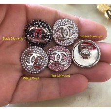 J134 -  Button Silver Edge  Jewel CC Buttons Pearl Sewing Custom - 0.79"(20mm) - J134