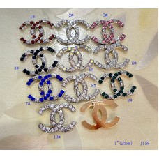J158- Pearl Diamond CC Chanel Buttons Flat Silver Edge - 1"(25mm) - J158