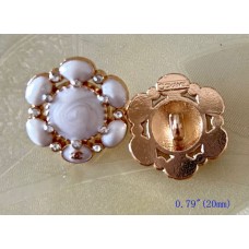 J162 -    Diamond Button CC Buttons Gold Emblem Fashion - 0.79"(20mm) - J162