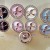 J163 -  White Diamond CC Button Rhinestone Silver Edge - 0.67"/0.83(17mm/21mm) - J163