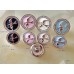 White Diamond CC Button Rhinestone Silver Edge - 0.67"/0.83(17mm/21mm) - J163