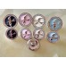 White Diamond CC Button Rhinestone Silver Edge - 0.67"/0.83(17mm/21mm) - J163