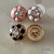 C Chanel Round Buttons CC Diamond  Jewelry Gold Edge - 0.7"(18mm) - J164