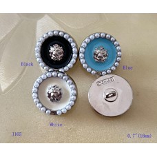 CC Chanel Round Buttons Pearl  Jewelry Gold Edge - 0.7"(18mm) - J165