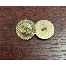 CC Chanel Round Buttons Pearl  Jewelry Silver Edge - 0.7"(18mm) - J167