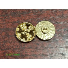 CC Chanel Round Buttons Pearl  Jewelry Gold Edge - 0.7"(18mm) - J169