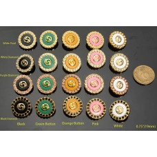 J34 - G Jewel  Buttons Gold Yellow Edge - 075"(19mm) - J34