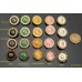 J34 - G Jewel  Buttons Gold Yellow Edge - 075"(19mm) - J34