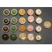 J34 - G Jewel  Buttons Gold Yellow Edge - 075"(19mm) - J34