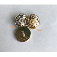 C390 -  Chanel Button CC Button Round Gold Buttons - 0.59"(15mm) C390-N-2