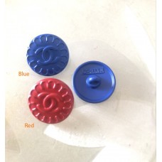 C394- Blue Red Button Chanel Buttons CC Button - 0.79"(20mm) - c394