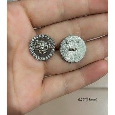 C410-  Silver Button Diamond Buttons CC Button Sewing- 0.7"(18mm) - c410
