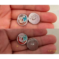 C423 - Button C Buttons Sewing Silver Edge  Custom - 0.67"(17mm) - c423