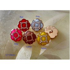 C426 - Gold Edge Button CC Buttons Sewing Custom - 0.7"(18mm) - c426