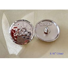 C434 - Chanel Button Silver CC Buttons Sewing - 0.95"(24mm) - c434