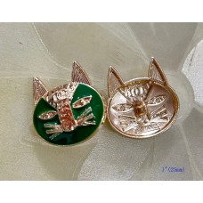 C437- Chanel Button Green Buttons CC Cat Buttons Sewing - 1"(25mm) - c437