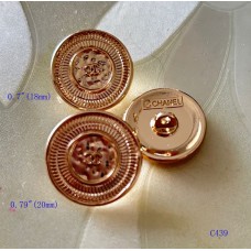 C439 - Chanel Button CC Buttons Sewing Gold - 0.7"0.79"(18mm/20mm) - c439