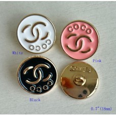 Coco Button CC Buttons Sewing Custom Gold Edge - 0.7"(18mm) - c440