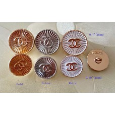 Button CC Buttons Chanel Sewing Custom Logo Accessories Gold Edge- 0.59/0.7"(15/18mm) - c443
