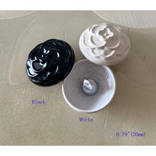 Black White Button CC Buttons Doube c Chanel Sewing Custom Logo Accessories - 0.79"(20mm) - c444