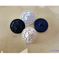 Black White Button LV Buttons Sewing Custom Logo Accessories - 0.79"(20mm) - c446