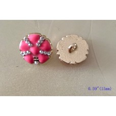 CC Chanel Round Buttons Pearl  Jewelry Silver Edge - 0.59"(15mm) - C449