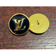 Black Yellow  Button LV Buttons Sewing Custom Logo Accessories - 0.87"(22mm) - c451