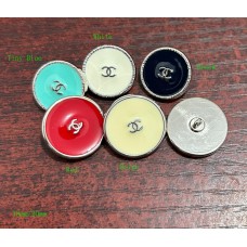 CC Chanel Round Buttons Silver Edge - 0.7"/0.79"(18mm/20mm) - c454