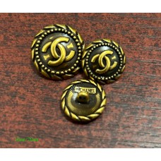 CC Chanel Round Buttons Vintage Gold Edge - 0.63"/0.79"(16mm/20mm) - c455