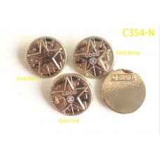C354 - CO Charm Buttons Gold Edge 0.79"(20mm) c354-N