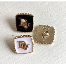 C379 - D Lock Buttons Ring  Black White 0.79"(0mm) c379