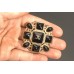 C165 - Gem Black Buttons Bule Big 1.42"(36mm)  