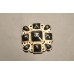 C165 - Gem Black Buttons Bule Big 1.42"(36mm)  