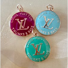 O105-2- LV Pendant Charm Louis Buttons Ring Gold - 1"(25mm) - O105-2