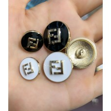 O103 - F Black White Buttons  - 0.59"/0.79"(15mm/20mm) - O103