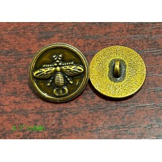 GC Bee Round Vinage Buttons Gold Edge - 0.7"(18mm) - o112