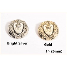 O23 - Crown Metal Buttons - 1"(26mm) O23