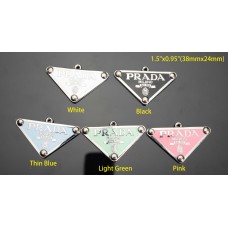 Prada Metal Tag Silver Edge Ring Triangle Accessory Label -1.5"x0.95"(38mmx24mm) - T11