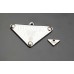 Prada Metal Tag Silver Edge Ring Triangle Accessory Label -1.5"x0.95"(38mmx24mm) - T11
