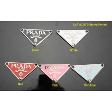 Prada Tags Meta Triangle Accessory Prada Label Two Holes -1.69"x0.95"(43mmx24mm) - T12